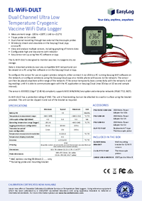 Thumbnail of document Data Sheet - EL-WiFi-DULT WiFi Dual Channel Low Temp. Cryogenic Vaccine Logger